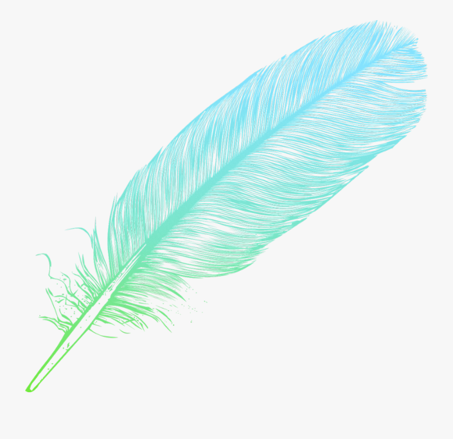 #ombre #feather #feathers #native #boho #pretty #decals - Blue Feather, Transparent Clipart