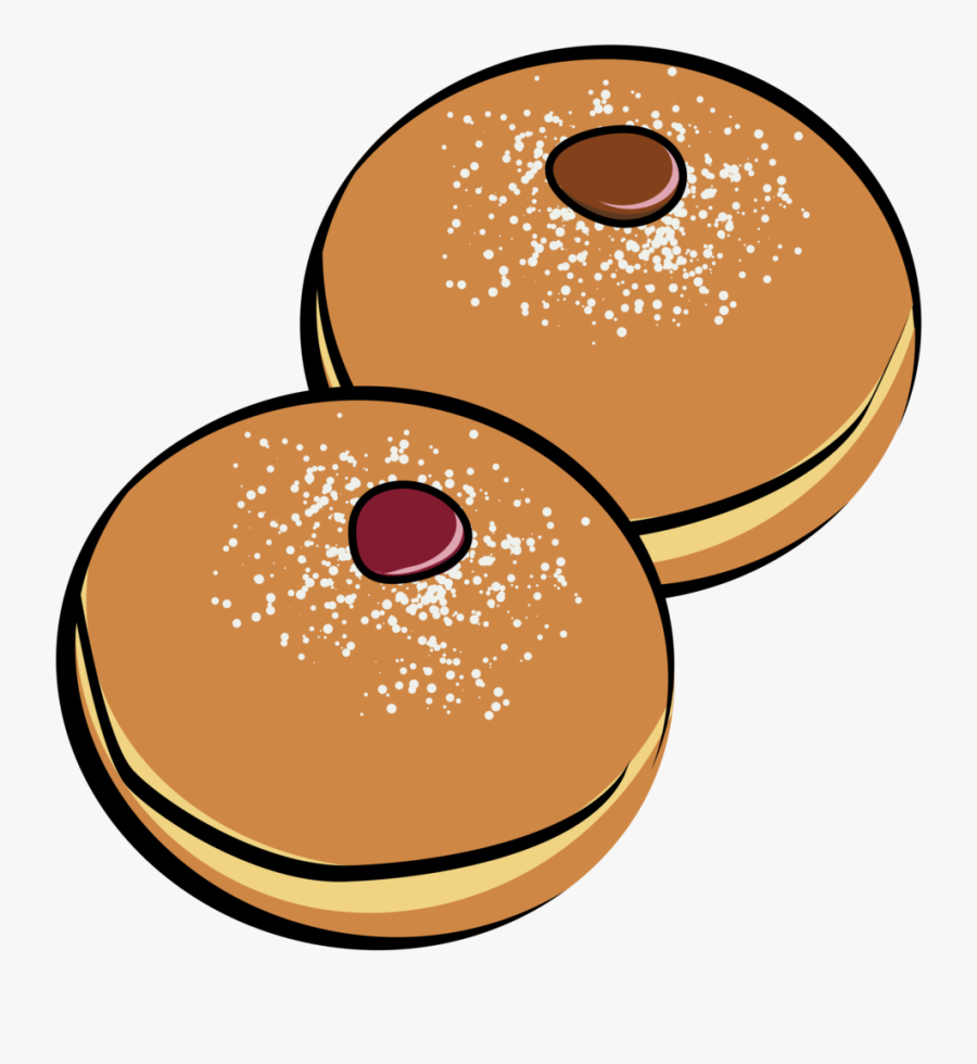 Sufganiyah Gelt Clip Art - Hanukkah Doughnut Clipart, Transparent Clipart