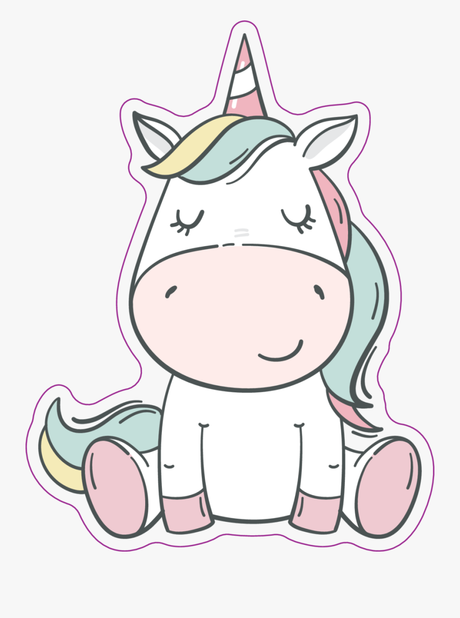 Clipart Pink Unicorn Kawaii Stickers Transparent Clipart - Clipart Baby Unicorn Png, Transparent Clipart