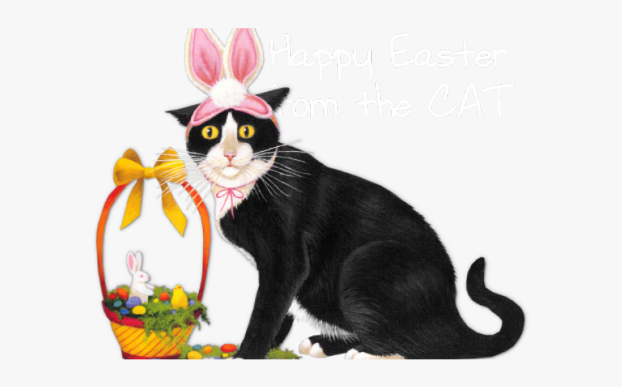 Happy Easter Cat Clipart, Transparent Clipart