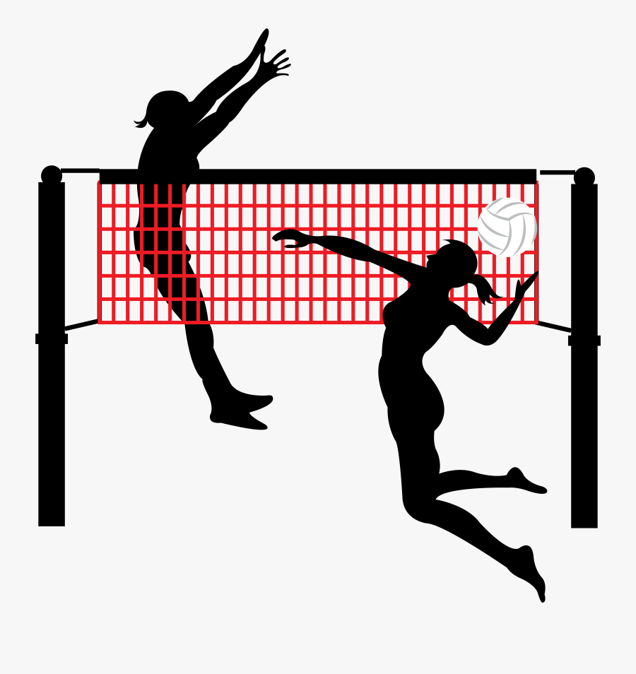 Blocks Clipart Volleyball - Volleyball Player Spike Silhouette , Free ...