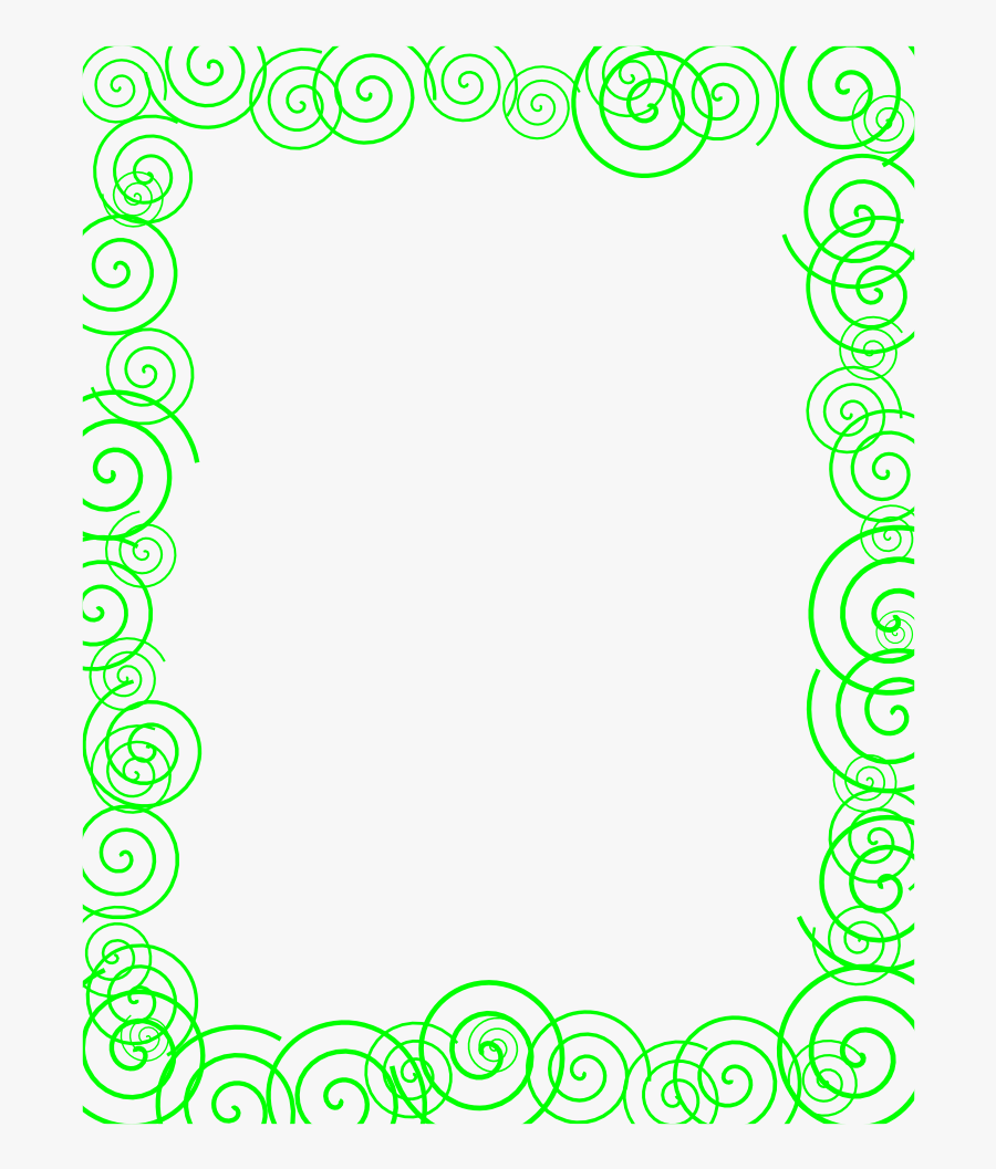 Green Spiral Border - Green Clipart Border, Transparent Clipart