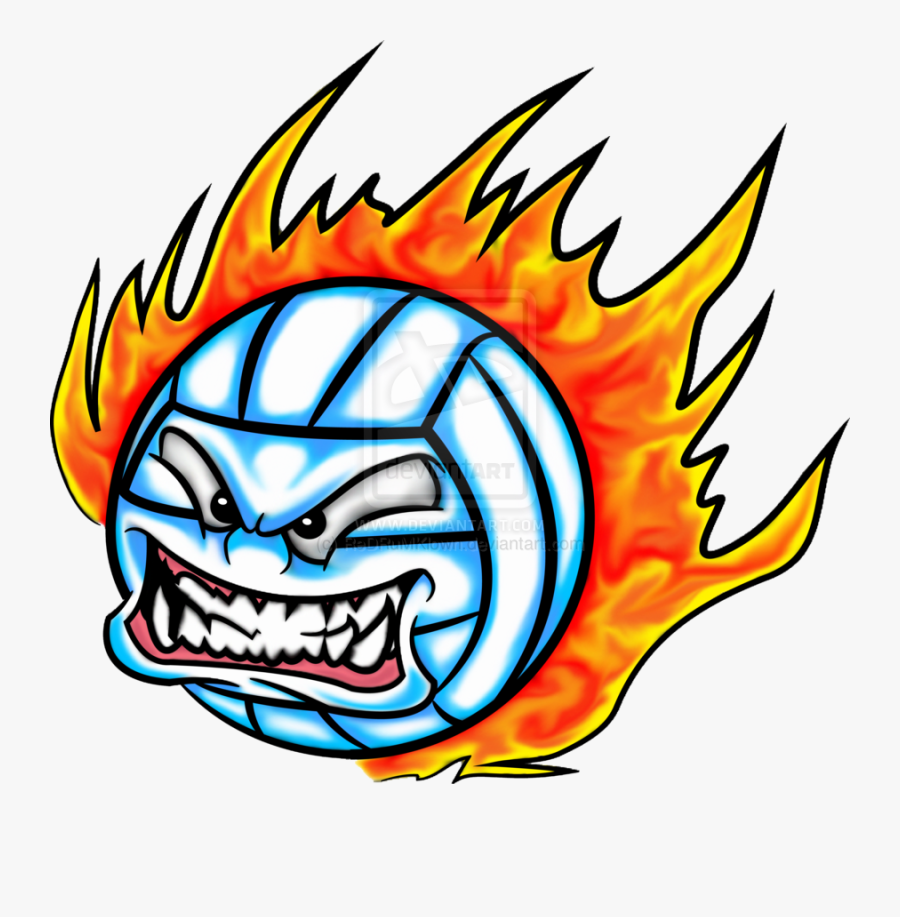 Fire Ball With Volleyball , Free Transparent Clipart - ClipartKey