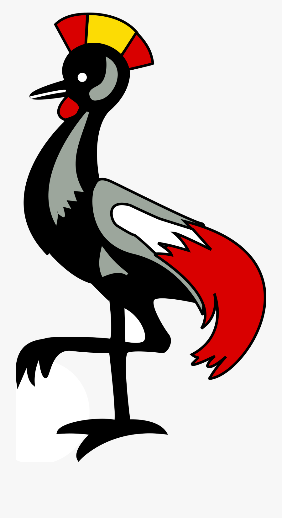 Grey Crowned Crane Clip Arts - Crested Crane Uganda Flag , Free