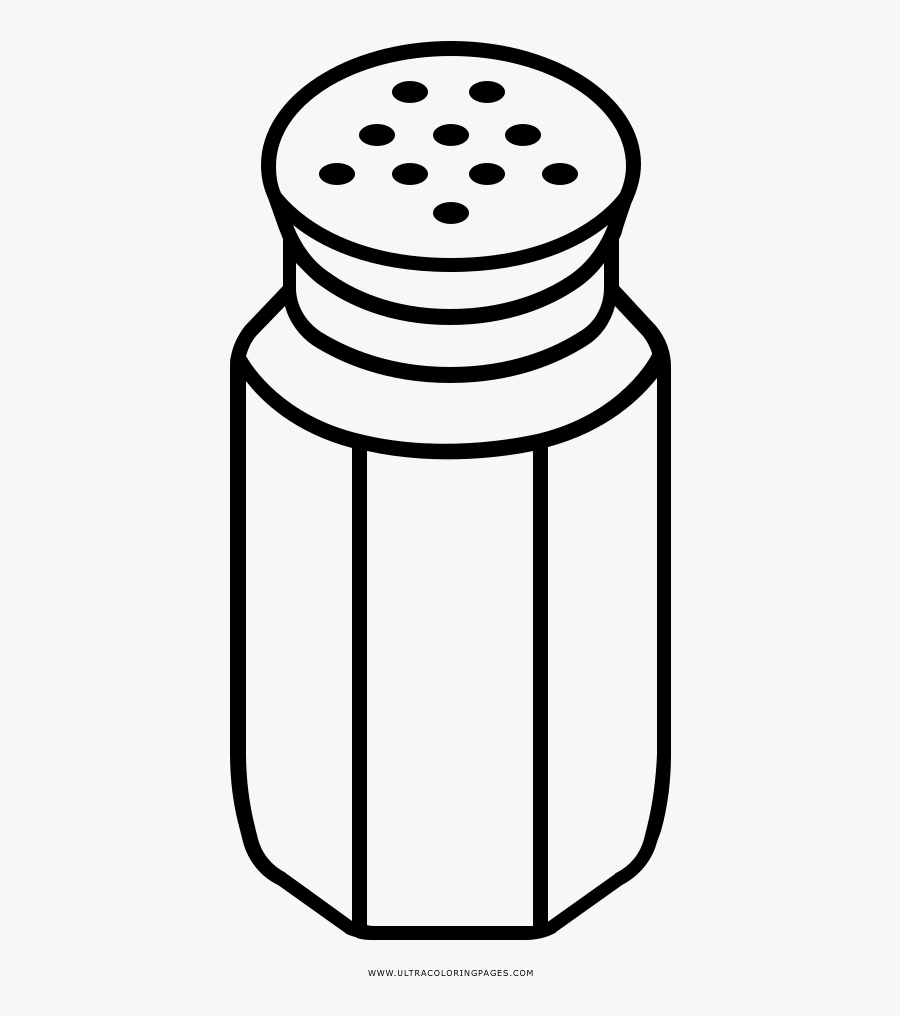 Salt Shaker Coloring Page - Salt Shaker Clipart Black And White, Transparent Clipart