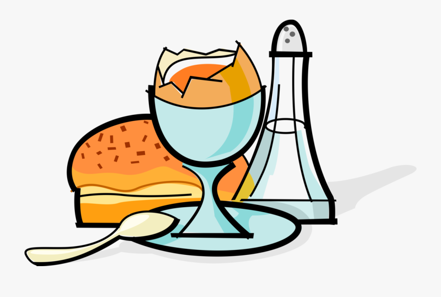 Vector Illustration Of Soft Boiled Egg Breakfast With - Frühstück Transparent Clipart, Transparent Clipart