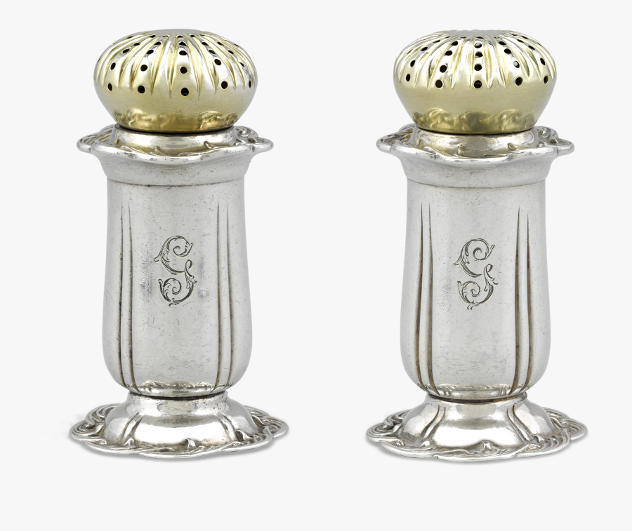 Chrysanthemum Silver Salt And Pepper Shakers By Tiffany - Silver, Transparent Clipart