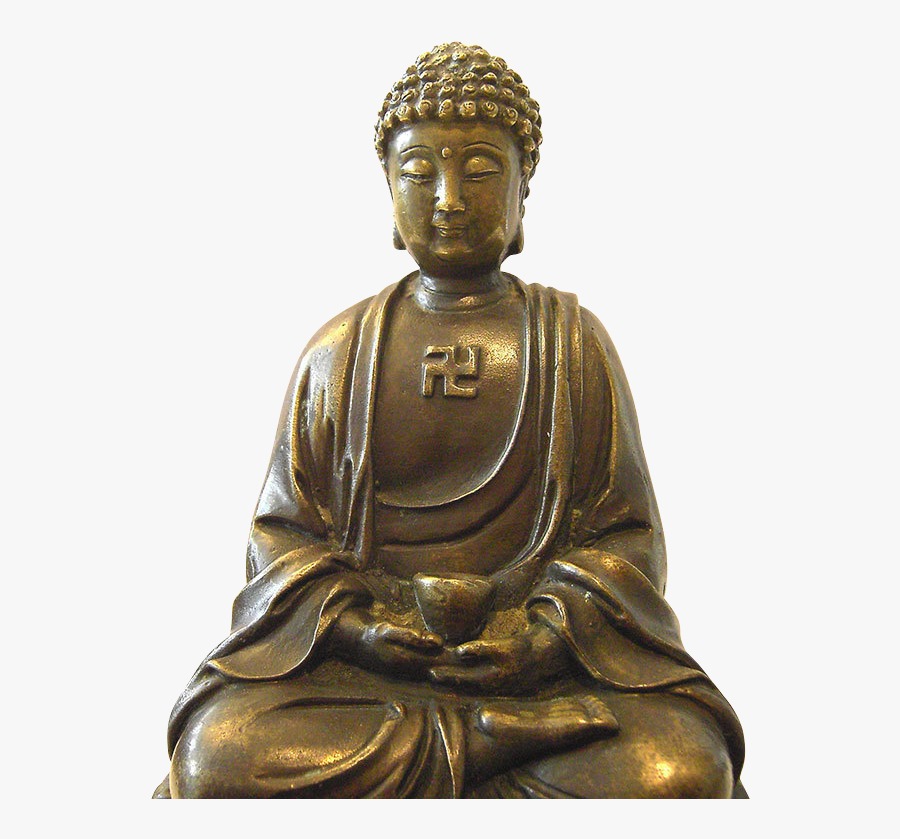 Clip Art Antique Sitting Bronze Figure - Buddha Swastika On Chest, Transparent Clipart