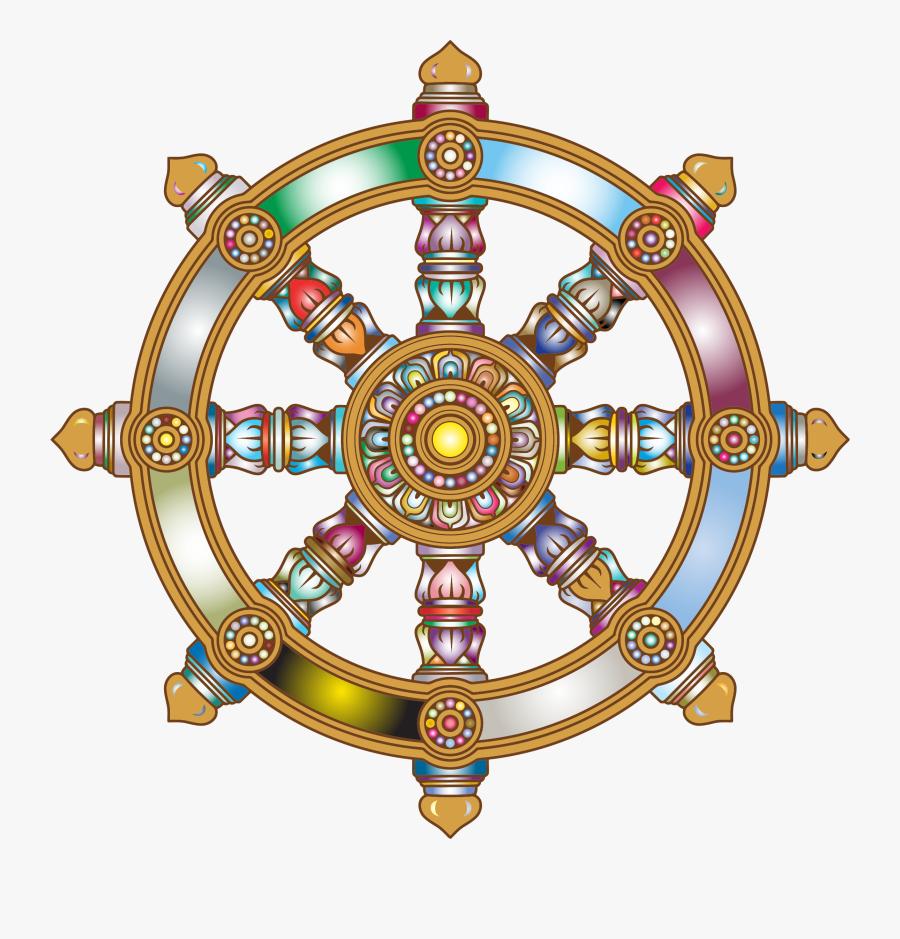 Big Image - Dharma Wheel Buddhism Symbol, Transparent Clipart