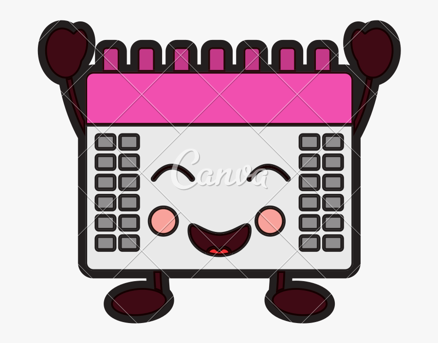 Kawaii Calendar Clipart Png - Calendario Triste Kawaii, Transparent Clipart