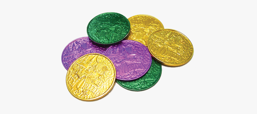Mardi Orleans Coins Gras Multicolored In Carencro Clipart - Mardi Gras Doubloons, Transparent Clipart