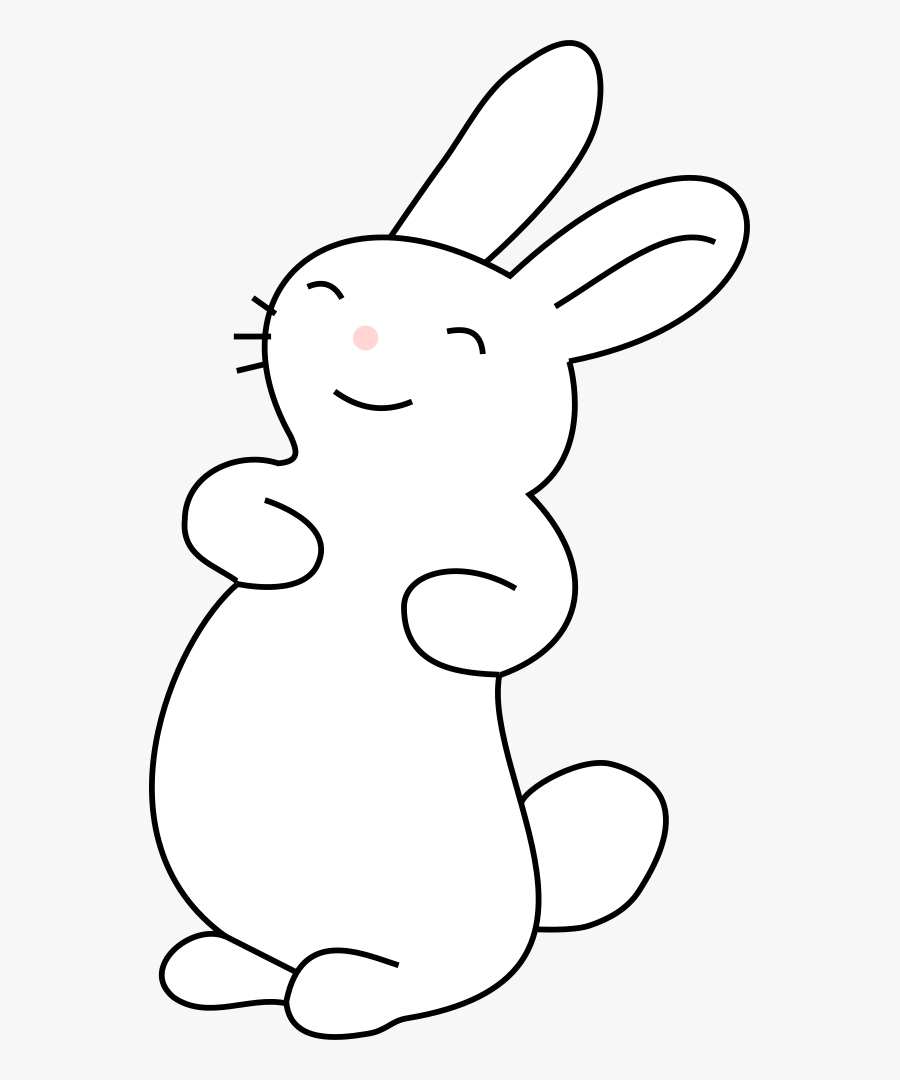 White Rabbit Easter Bunny Hare Cartoon - Easter Rabbit Black And White, Transparent Clipart