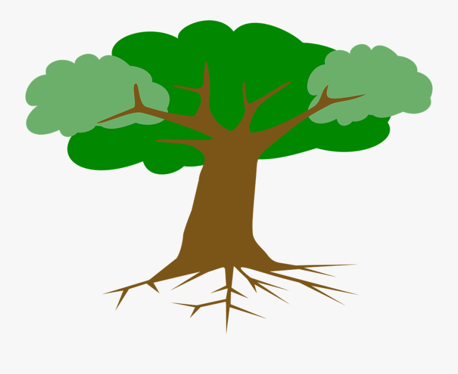 Tree Roots Leaves Cross - Apple Tree With Roots, Transparent Clipart