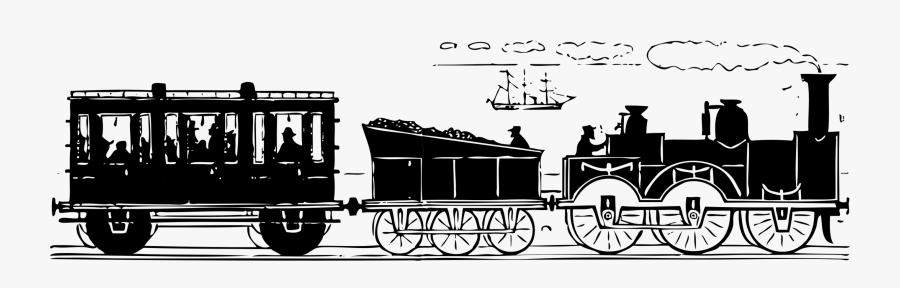 Transparent Train Clipart Black And White - Old Train Icon Png, Transparent Clipart