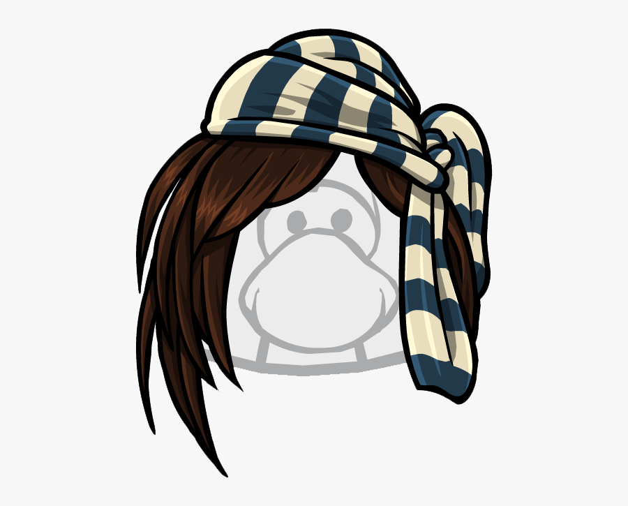 Image Striped Pirate Icon - Club Penguin Girl Hairs, Transparent Clipart