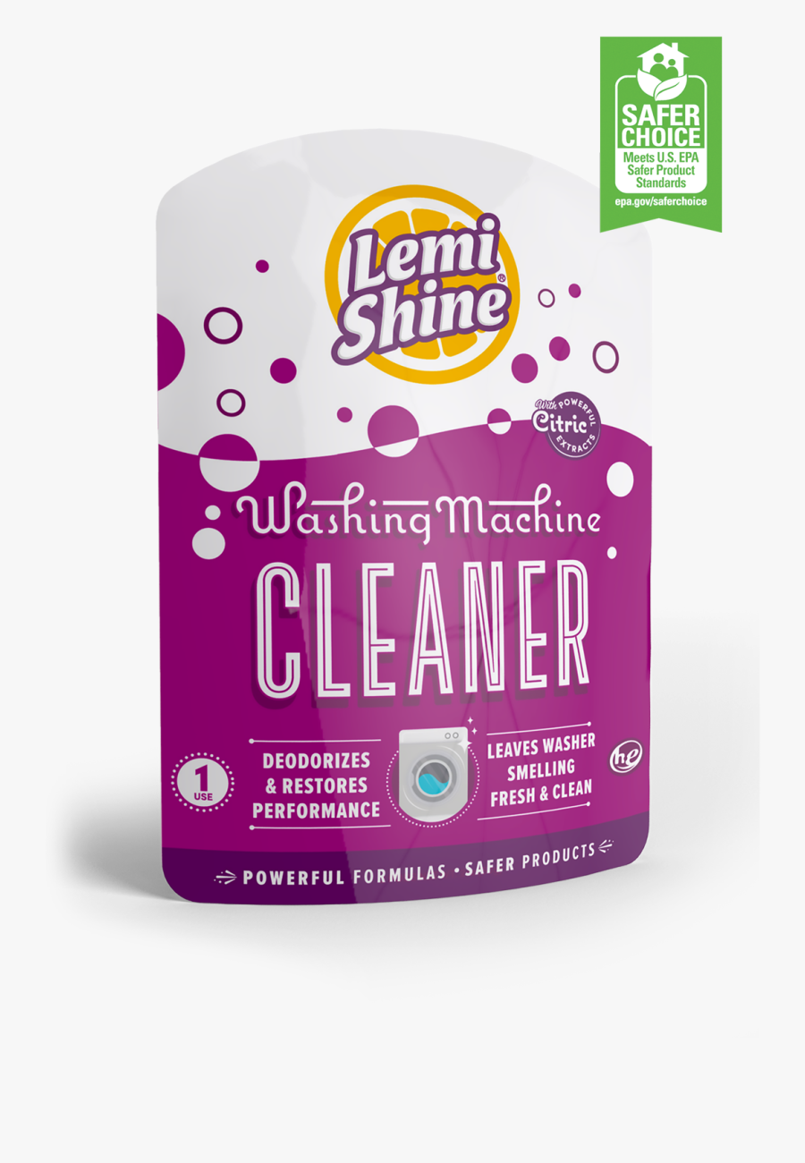 Washing Machine Cleaner 1 Use - Lemi Shine Singles, Transparent Clipart