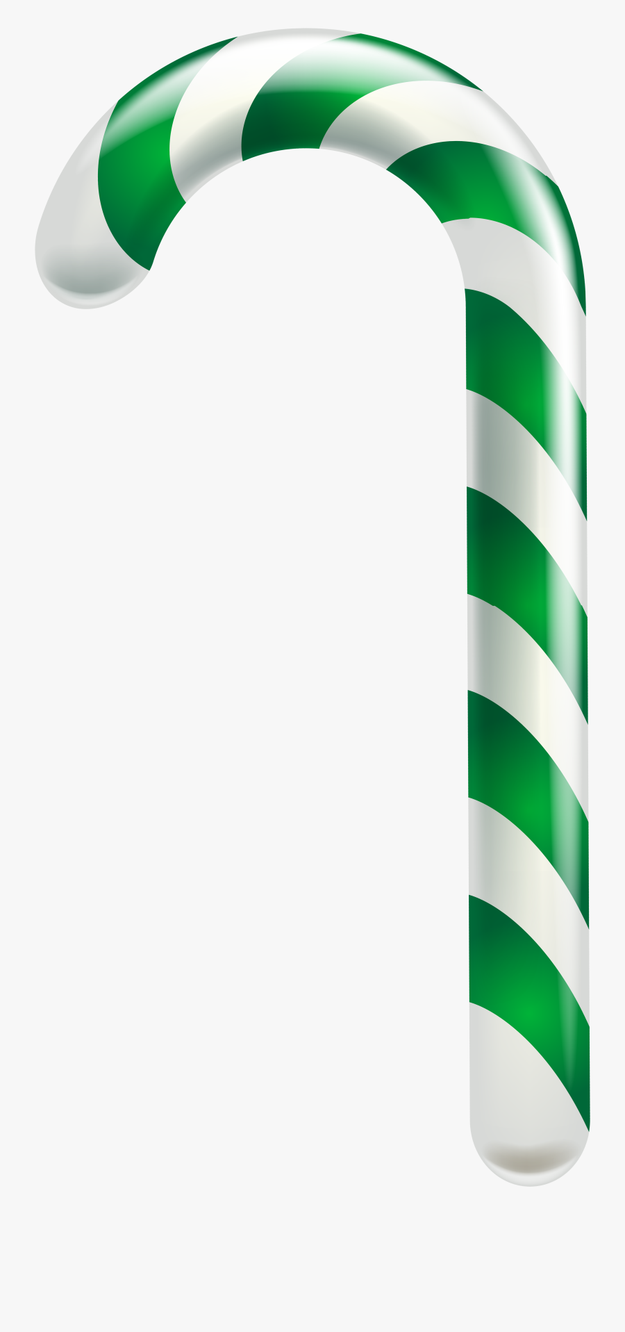 Green Spearmint Canetransparent Png - Green Christmas Candy Cane, Transparent Clipart