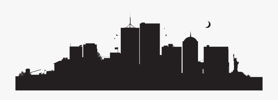 City Skyline Silhouette Png, Transparent Clipart