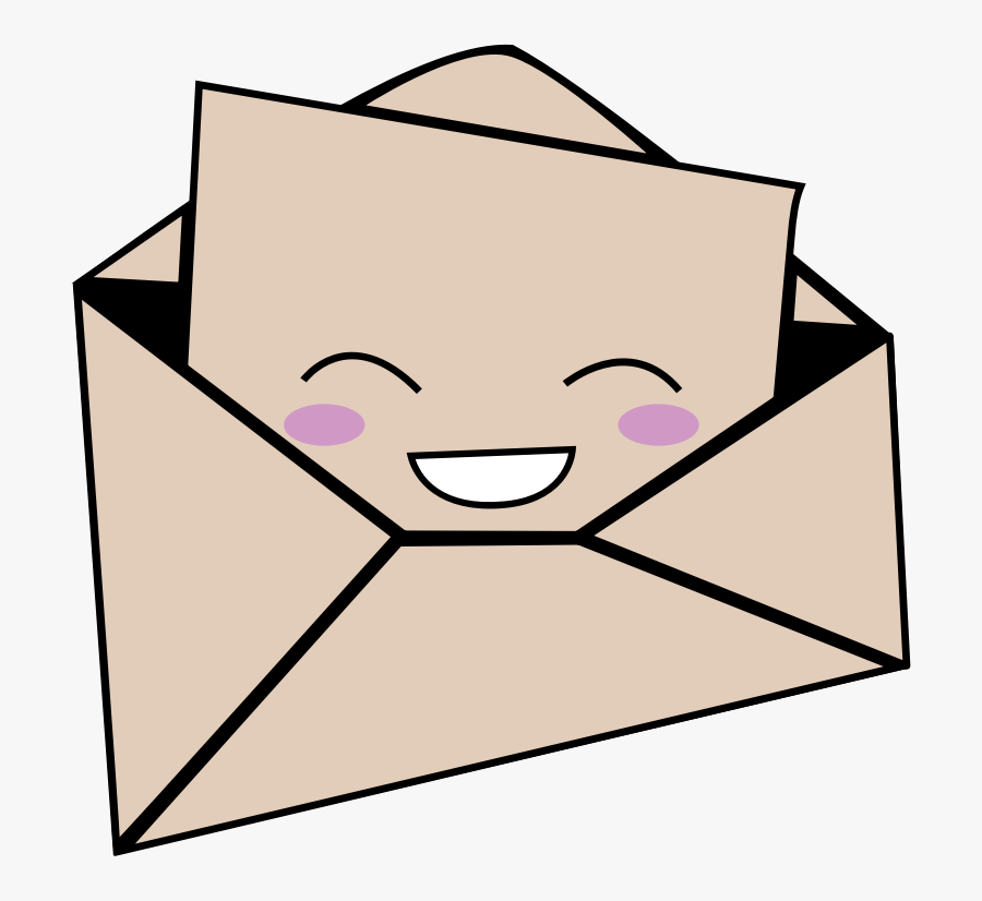 Kawaii Letter And Envelope - Cartoon Envelope Clipart, Transparent Clipart
