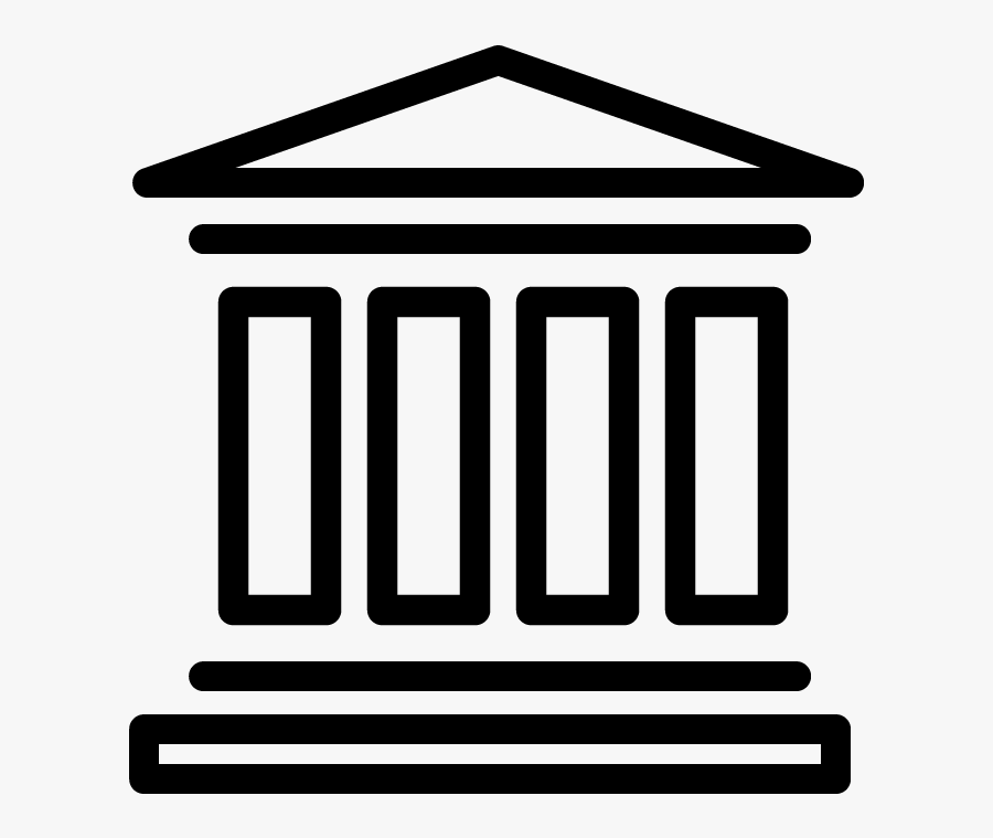 Icon Government Building - Library Icon Black And White, Transparent Clipart