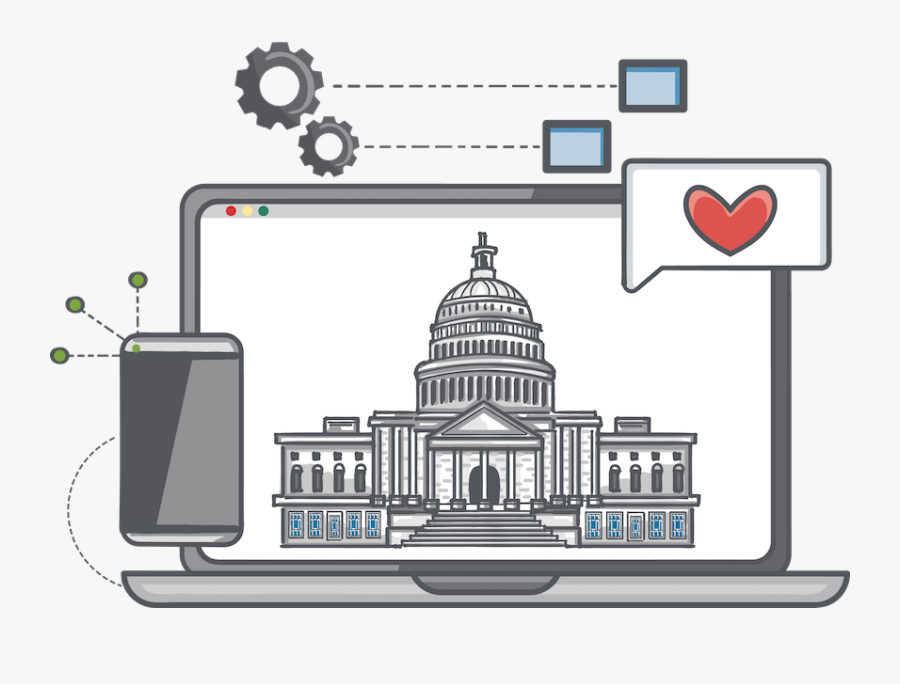 An Image Of A Government Building Being Rendered In - Digital Government Icon Free, Transparent Clipart