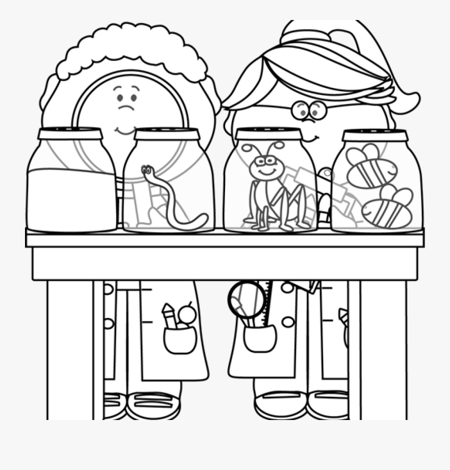Science Crown Hatenylo Com Kid Scientists Examining - Science Images Black And White Clip Art, Transparent Clipart
