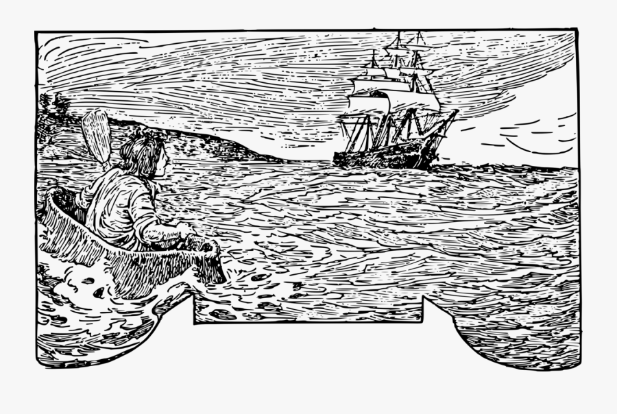 Art,monochrome Photography,text - Jim In The Coracle In Treasure Island, Transparent Clipart