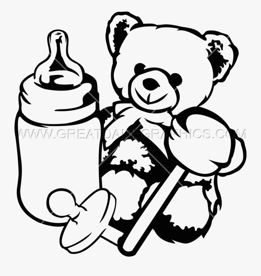 Transparent Black Baby Png - Baby Toys Clipart Black And White, Transparent Clipart