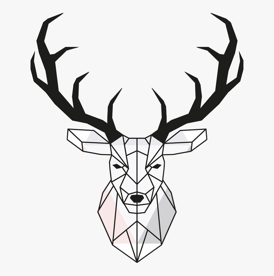 Transparent Antler Png - Draw Deer With Lines, Transparent Clipart
