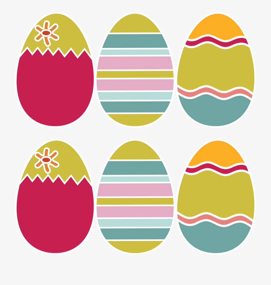 Clip Art Easter Egg Hunt Template - Colored Easter Egg Printable, Transparent Clipart