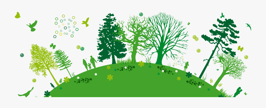 Green,people In Landscape,natural Stem,landscape,clip - Powerpoint Template Green Environment, Transparent Clipart