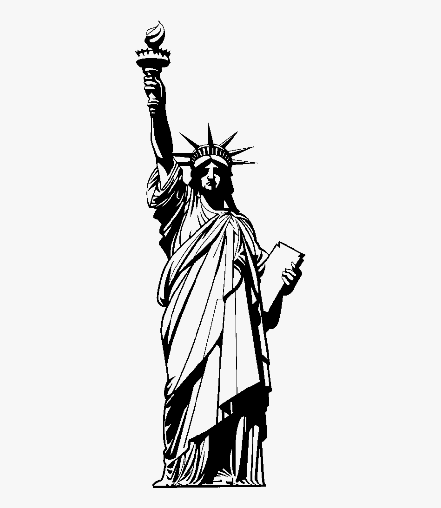 Statue Of Liberty Drawing Easy - Estatua De La Libertad Dibujo, Transparent Clipart