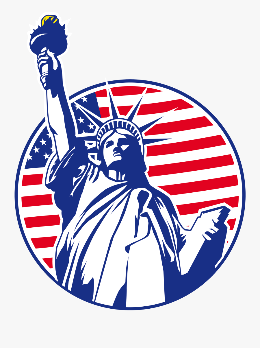 Statue Of Liberty - Statue Of Liberty American Flag Clipart, Transparent Clipart