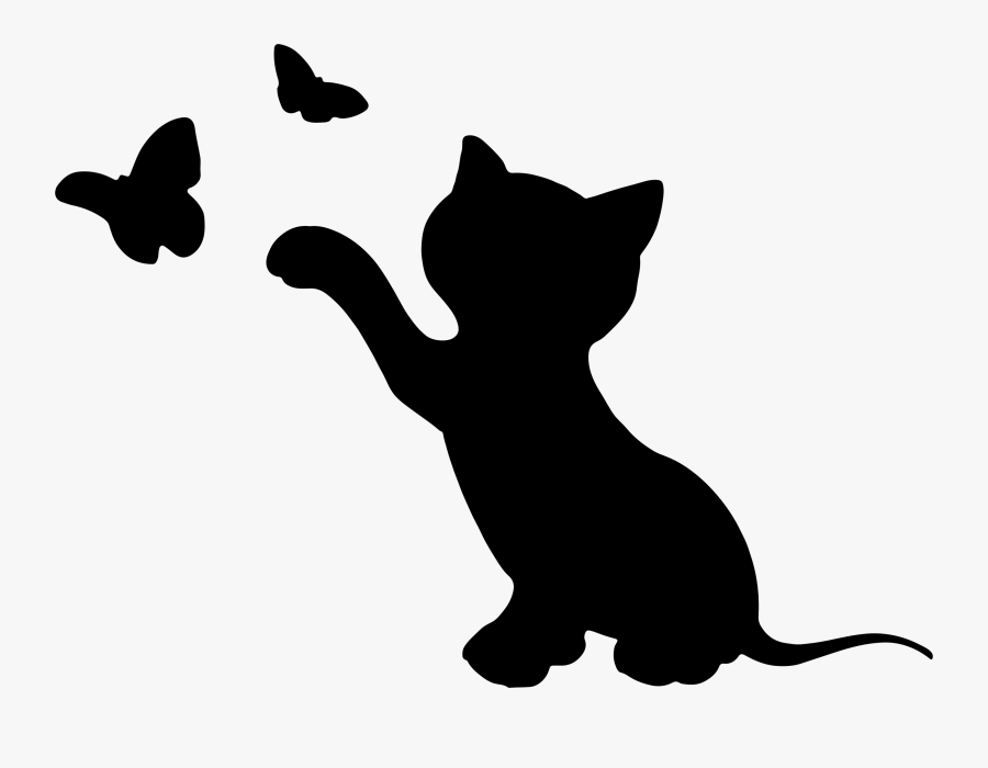 Kitten Cat Silhouette Clip Art - Kitten Silhouette Clipart, Transparent Clipart