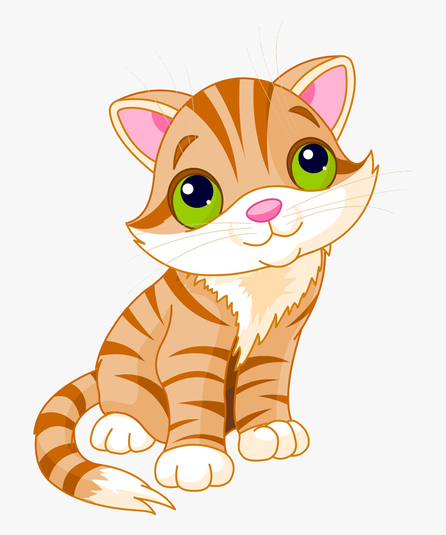 Kitten Clip Art - Cartoon Cat Transparent Background, Transparent Clipart