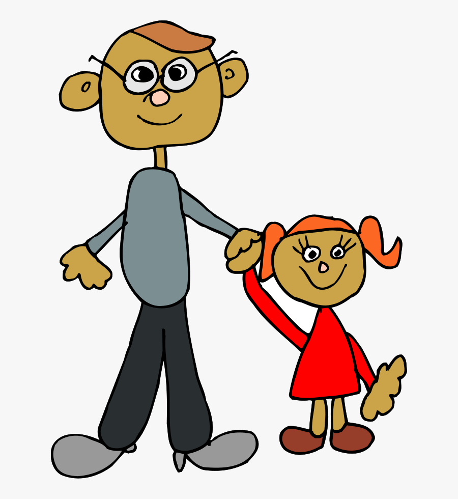 Dad Holding Daughters Hand Clipart, Vector Clip Art - Me And Dad Clipart, Transparent Clipart