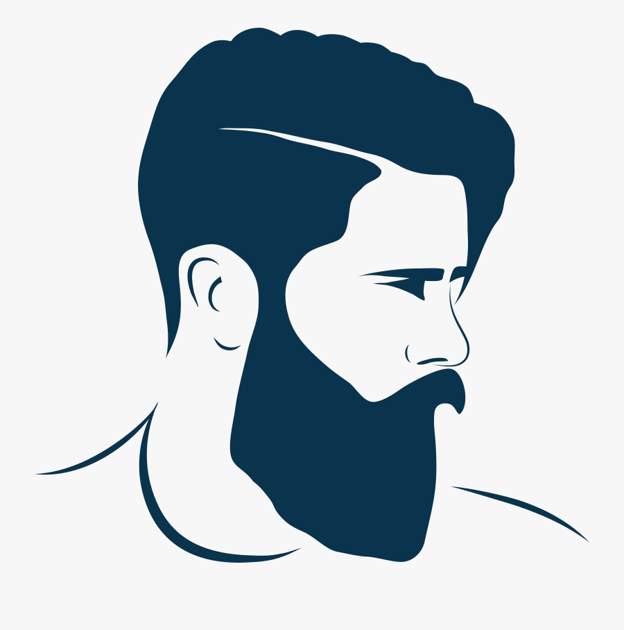 And Hairstyle Fashion Barber Moustache Beard Clipart - Stylish Beard Logo Png, Transparent Clipart