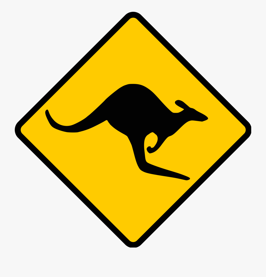 Kangaroo Road Signs Australia, Transparent Clipart