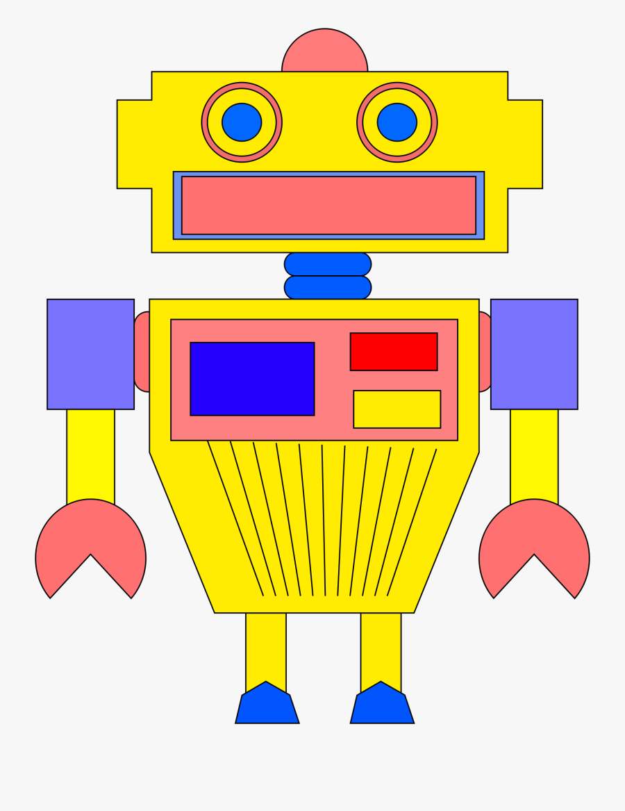 Angle,area,text - Yellow Robot Clipart, Transparent Clipart