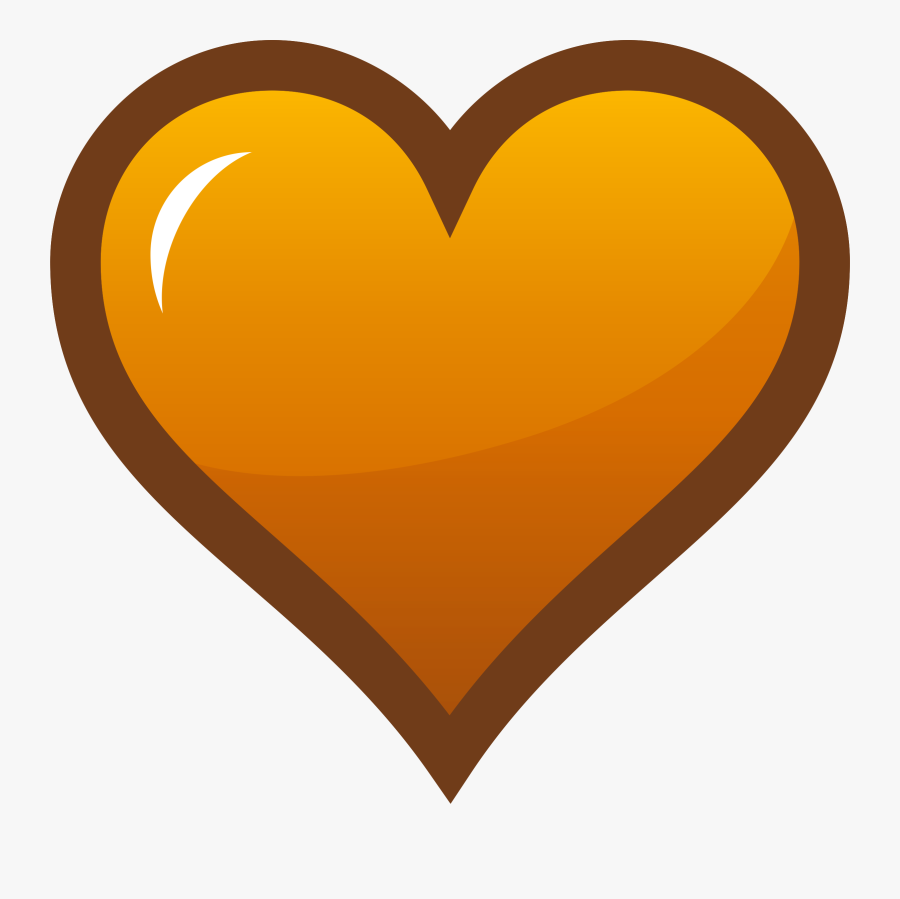 Orange Clipart Heart - Orange And Brown Heart, Transparent Clipart