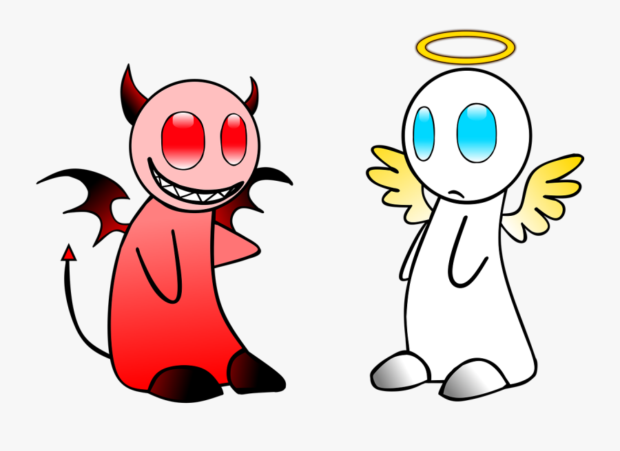 Nature Clipart 90s Rakasha - Cartoon Angel And Devil, Transparent Clipart