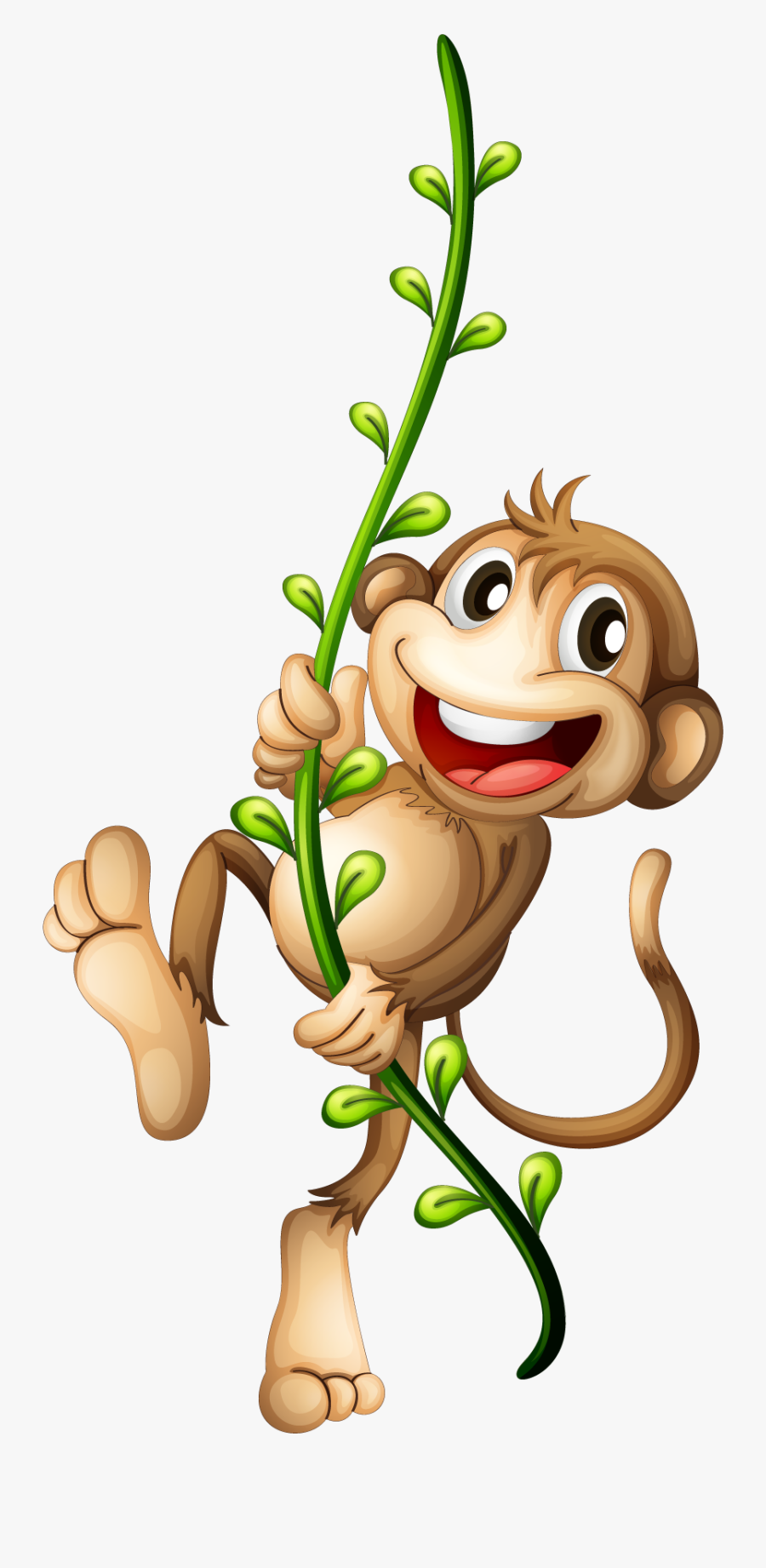 Monkey Clipart Png Image - Monkey Hanging From A Vine ...