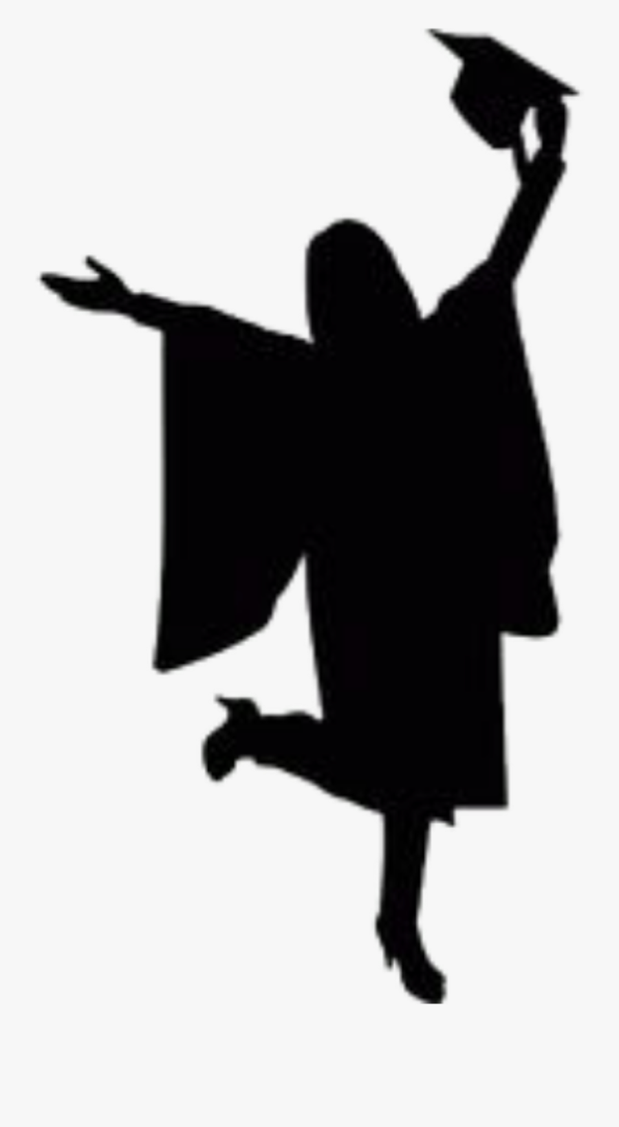 Graduation Black Silhouette Of A Graduate Jumping Free Transparent