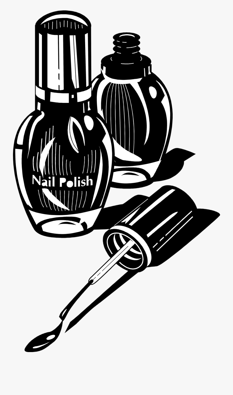Nail Polish Clipart Black And White - Nail Art Logo Png , Free