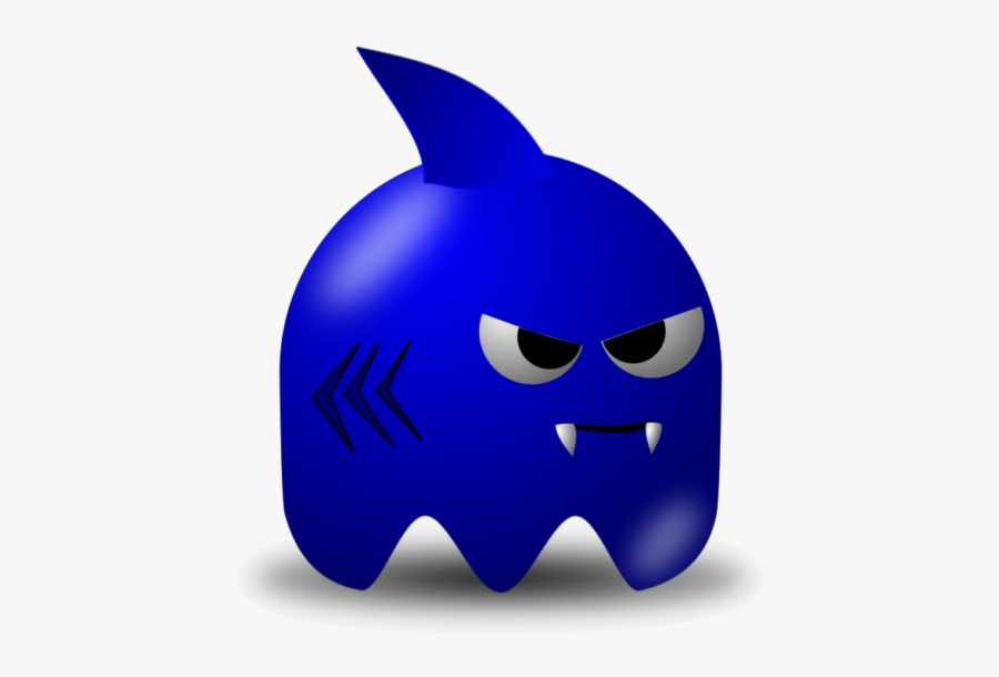 Pacman Ghost Newbie Shark Clipart Pac Man Blue Image, Transparent Clipart