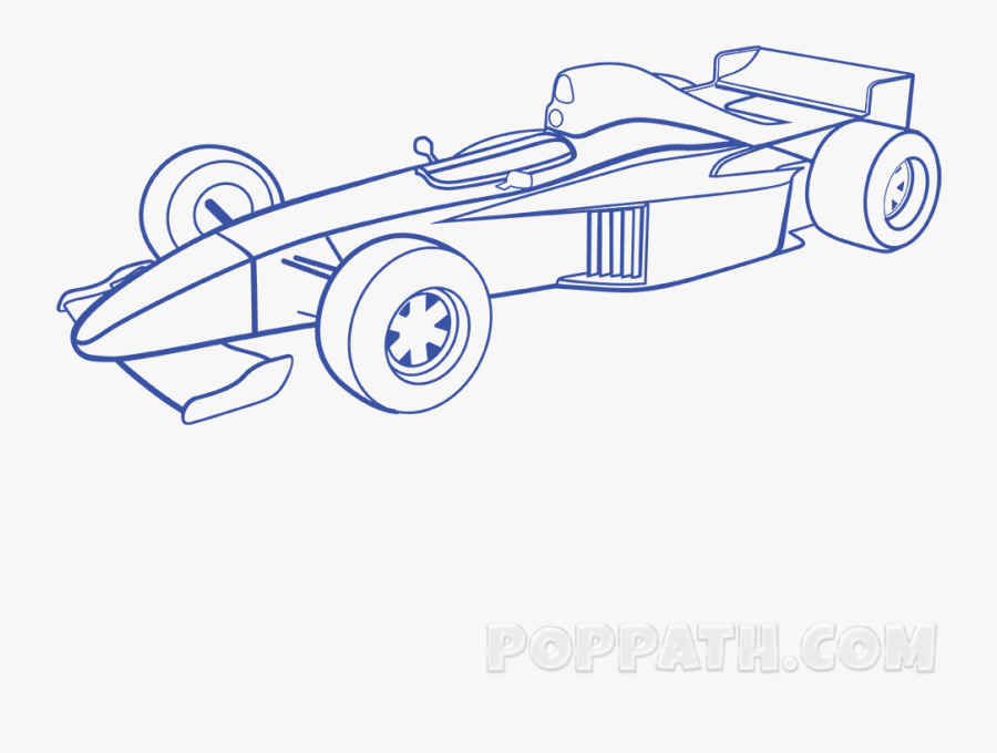 Drawing Racing Car Transparent Png Clipart Free Download - Formula One Car Drawing, Transparent Clipart