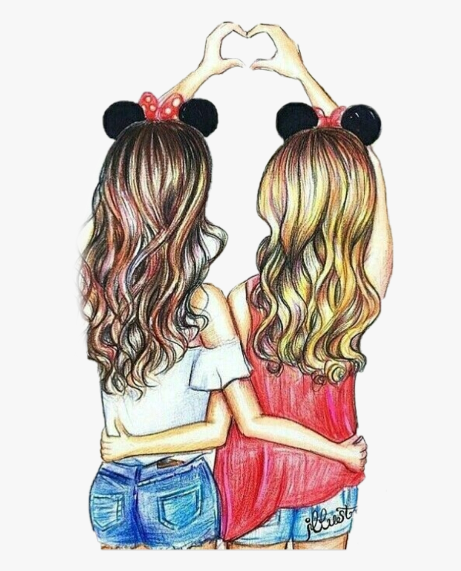 #bff #bf #best #friend #friends #tumblr #miglioreamica - Cute Drawings Of Best Friends, Transparent Clipart