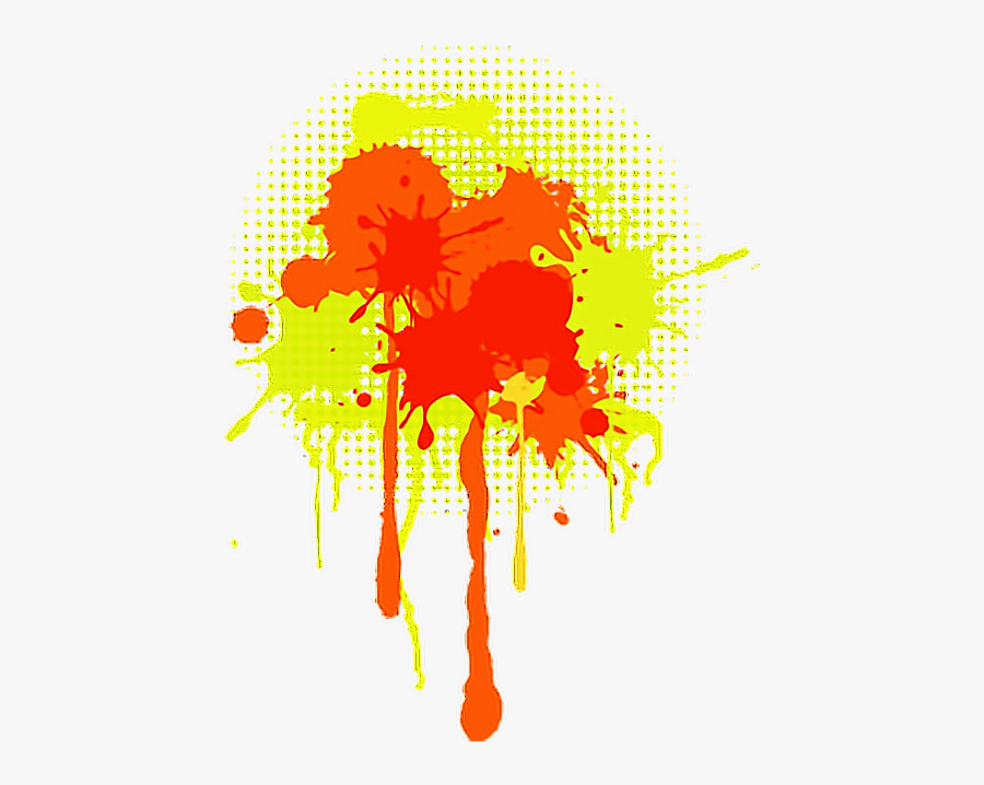 #red #yellow #paint #splatter #remixit - Red And Yellow Paint Splash, Transparent Clipart