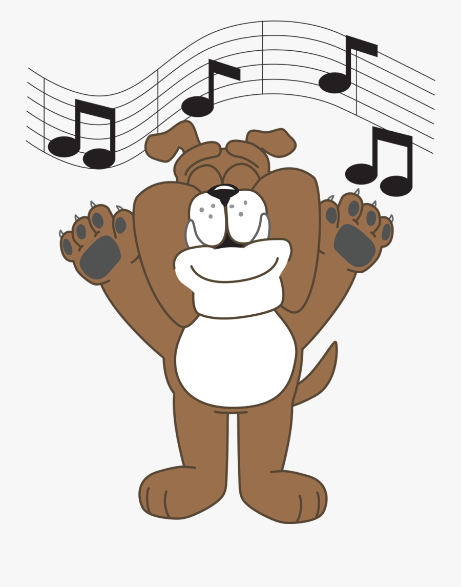 Bulldog Singing - Dog Cartoon Paws, Transparent Clipart