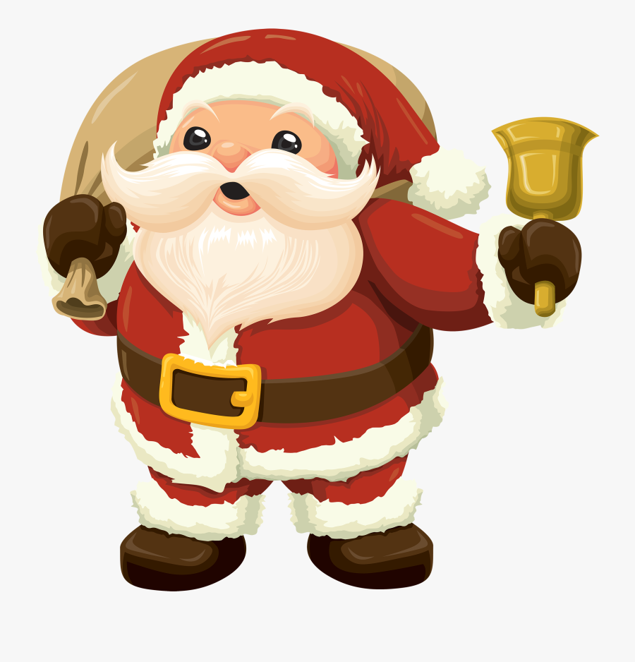 Santa With Bell Png Clipart - Santa Claus Bell Png, Transparent Clipart